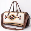 ADBG605 American Darling Hand Woven Saddle Blanket Western Leather Duffel Bag