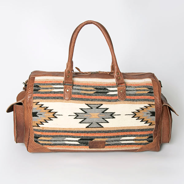 ADBG605 American Darling Hand Woven Saddle Blanket Western Leather Duffel Bag