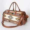 ADBG605 American Darling Hand Woven Saddle Blanket Western Leather Duffel Bag