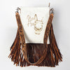 ADBGS192 Cowhide Large Crossbody Bag with Tooled Strap & Fringe - Western Rodeo Purse