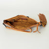ADBG344 American Darling Aztec Saddle Blanket Tooled Leather Fringe Wristlet Clutch
