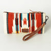 ADBG344 American Darling Western Leather Wristlet Bag with Hand Woven Saddle Blanket