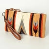 ADBG344 American Darling Western Leather Wristlet Bag with Hand Woven Saddle Blanket