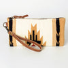 ADBG344 American Darling Western Leather Wristlet Bag with Hand Woven Saddle Blanket