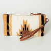 ADBG344 American Darling Western Leather Wristlet Bag with Hand Woven Saddle Blanket