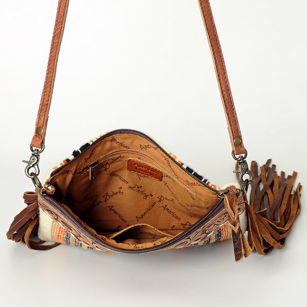ADBG236 American Darling Western Cross body Bag with Hand Woven Saddle Blanket & Fringes