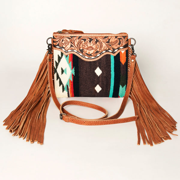 ADBG236 American Darling Western Cross body Bag with Hand Woven Saddle Blanket & Fringes