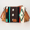 ADBG236 American Darling Western Cross body Bag with Hand Woven Saddle Blanket & Fringes