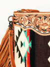 ADBG236 American Darling Western Cross body Bag with Hand Woven Saddle Blanket & Fringes