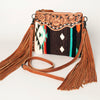ADBG236 American Darling Western Cross body Bag with Hand Woven Saddle Blanket & Fringes