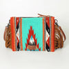 ADBG236 American Darling Western Cross body Bag with Hand Woven Saddle Blanket & Fringes