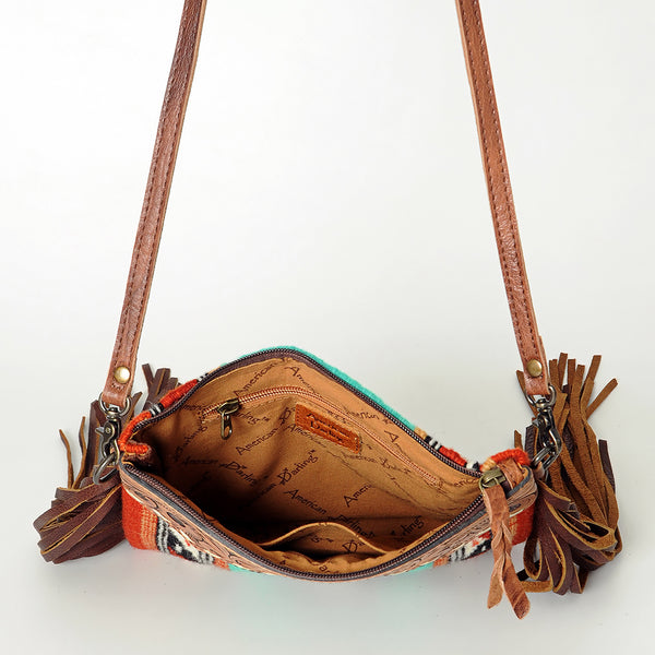 ADBG236 American Darling Western Cross body Bag with Hand Woven Saddle Blanket & Fringes