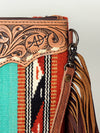 ADBG236 American Darling Western Cross body Bag with Hand Woven Saddle Blanket & Fringes