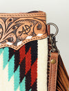 ADBG236 American Darling Western Cross body Bag with Hand Woven Saddle Blanket & Fringes