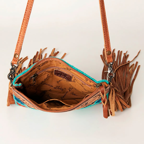 ADBG236 American Darling Western Cross body Bag with Hand Woven Saddle Blanket & Fringes
