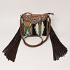 ADBG236 American Darling Western Cross body Bag with Hand Woven Saddle Blanket & Fringes
