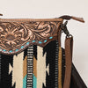 ADBG236 American Darling Western Cross body Bag with Hand Woven Saddle Blanket & Fringes
