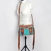 ADBG236 American Darling Hand-Tooled Floral Cross body Bag with Woven Saddle Blanket & Fringes