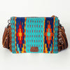 ADBG236 American Darling Hand-Tooled Floral Cross body Bag with Woven Saddle Blanket & Fringes