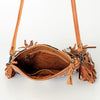 ADBG236 American Darling Hand-Tooled Floral Cross body Bag with Woven Saddle Blanket & Fringes