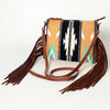 ADBG236 American Darling Cross body Bag with Woven Saddle Blanket & Fringes