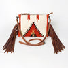 ADBG236 American Darling Cross body Bag with Woven Saddle Blanket & Fringes
