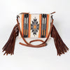 ADBG236 American Darling Cross body Bag with Woven Saddle Blanket & Fringes