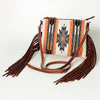 ADBG236 American Darling Cross body Bag with Woven Saddle Blanket & Fringes