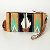 ADBG344 American Darling Hand Tooled Saddle Blanket Wristlet Bag