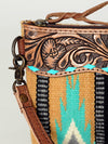 ADBG344 American Darling Hand Tooled Saddle Blanket Wristlet Bag