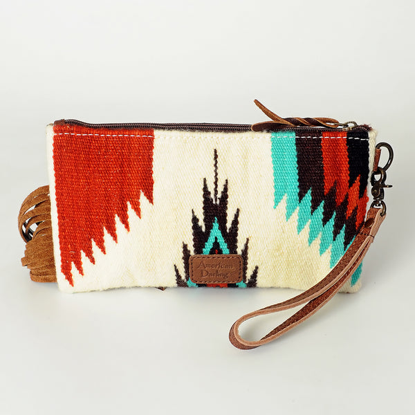 ADBG344 American Darling Hand Tooled Saddle Blanket Wristlet Bag