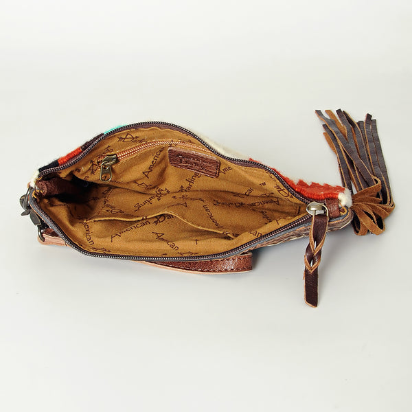 ADBG344 American Darling Hand Tooled Saddle Blanket Wristlet Bag