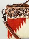 ADBG344 American Darling Hand Tooled Saddle Blanket Wristlet Bag