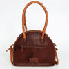ADBGD162 American Darling Western Leather Tote Bag - Handcrafted Fringed Braided Turquoise Purse