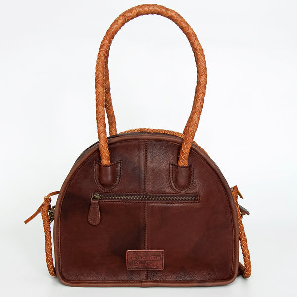 ADBGD162 American Darling Western Leather Tote Bag - Handcrafted Fringed Braided Turquoise Purse