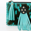 ADBGD169 American Darling Western Leather Coin Purse - Handcrafted Hair-On Cowhide & Tassel Pouch
