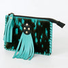 ADBGD169 American Darling Western Leather Coin Purse - Handcrafted Hair-On Cowhide & Tassel Pouch