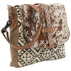 LC-KB120 Crossbody Real Cowhide Leather and Upcycled Canvas Ladies Bag 10 x 11 KB120