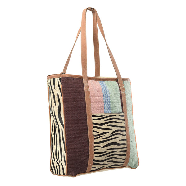 LC-KB219 Tote Upcycled Canvas Ladies Bag