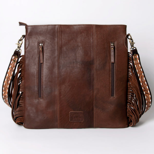 ADBGA262 American Darling Large Saddle Blanket Crossbody Bag - Tooled Leather Fringe