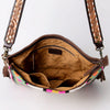 ADBGA262 American Darling Large Saddle Blanket Crossbody Bag - Tooled Leather Fringe