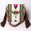 ADBGA262 American Darling Large Saddle Blanket Crossbody Bag - Tooled Leather Fringe