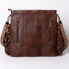 ADBGA262 American Darling Large Saddle Blanket Crossbody Bag - Tooled Leather Fringe