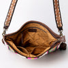ADBGA262 American Darling Large Saddle Blanket Crossbody Bag - Tooled Leather Fringe