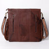 ADBGA262 American Darling Large Saddle Blanket Crossbody Bag - Tooled Leather Fringe