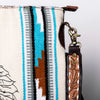 ADBGA264 American Darling Textured Crossbody Bag with Side Fringe and Tooled Leather