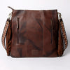 ADBGA264 American Darling Textured Crossbody Bag with Side Fringe and Tooled Leather