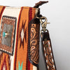 ADBGA267 American Darling Woven Pattern Saddle Blanket Tooled Leather Crossbody