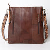 ADBGA267 American Darling Woven Pattern Saddle Blanket Tooled Leather Crossbody