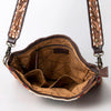 ADBGA267 American Darling Woven Pattern Saddle Blanket Tooled Leather Crossbody